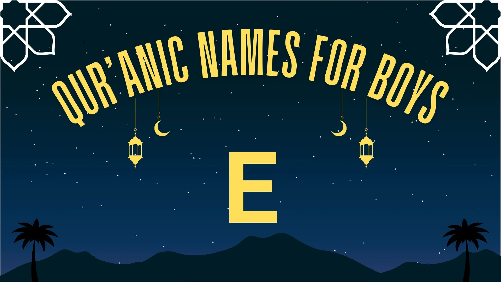 Quranic names for boys that start with E